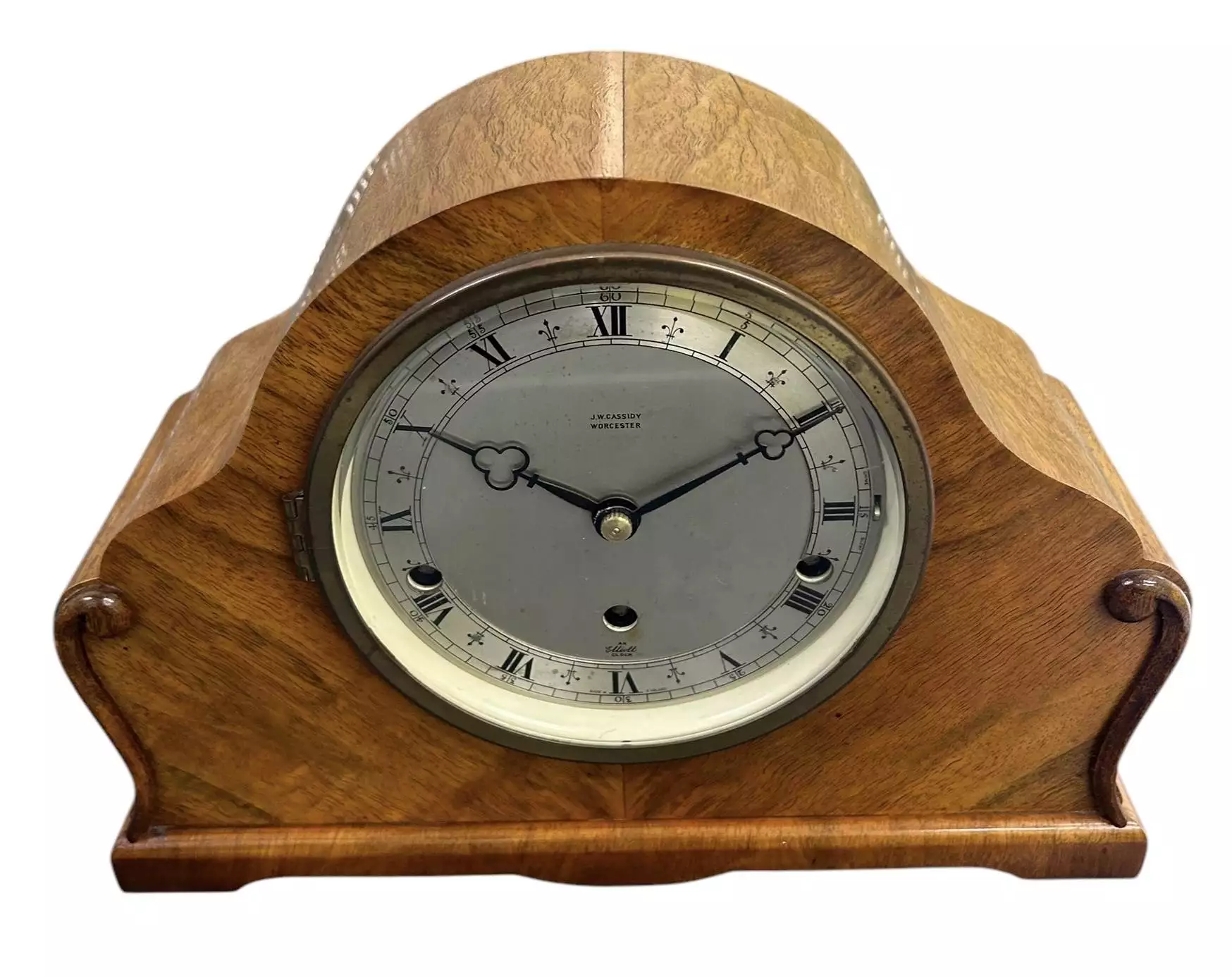 Wonderful Elliot Double Chime Walnut Mantel clock, view 3