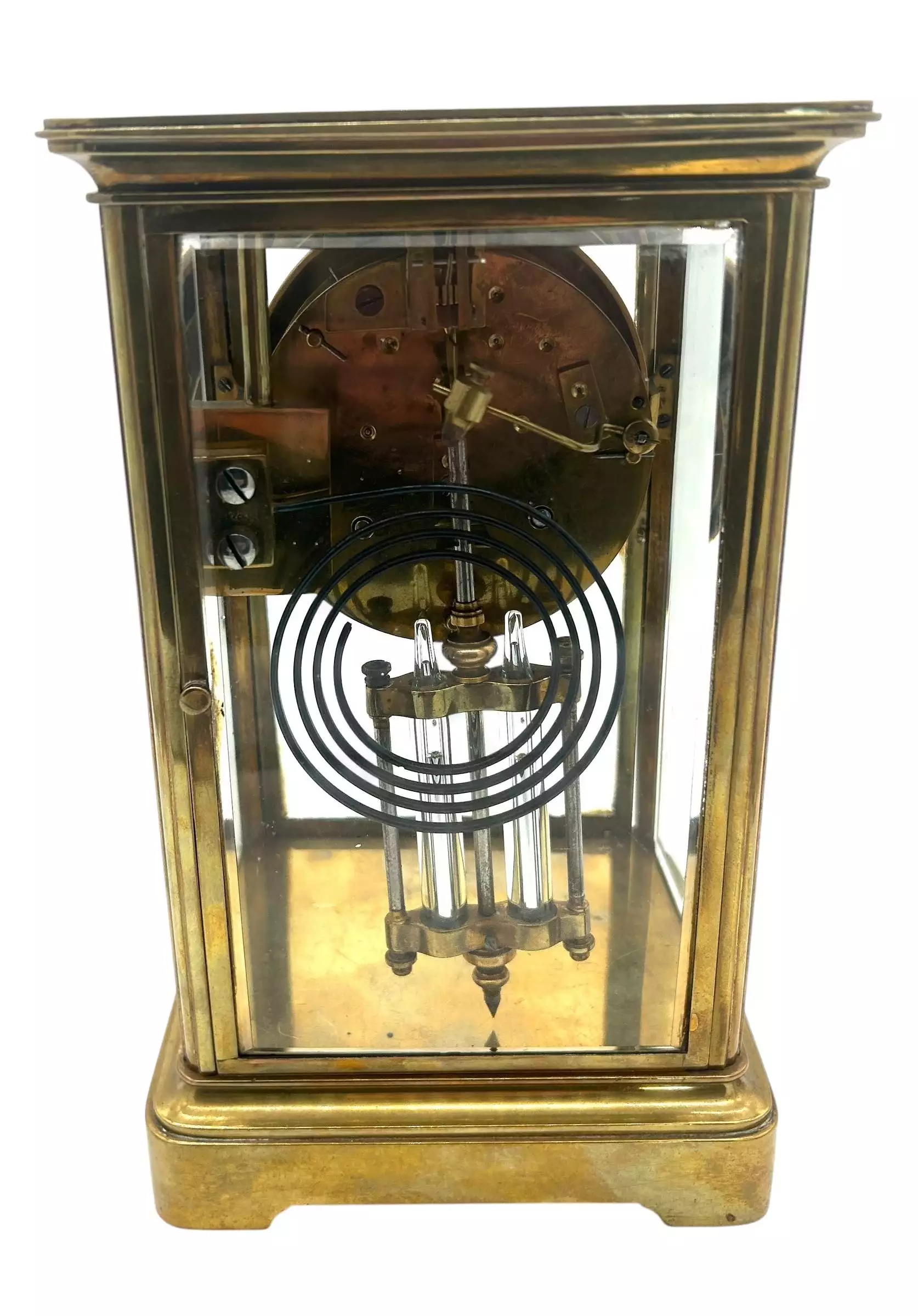 Wonderful French Regulator 4 glass Mantel clock, ca1900, view 2