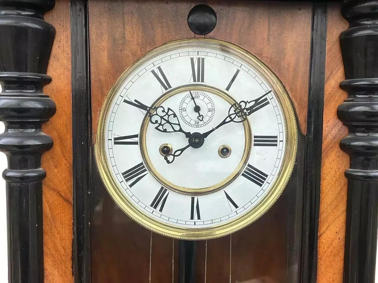Fabulous Antique Victorian Twin Weight Vienna Regulator Walnut & Ebonized case, view 5