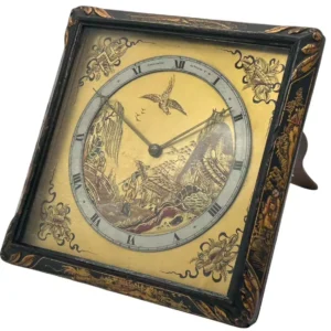 Beautiful Chinoiserie Decorated Strut Mantel Clock, ca 1910