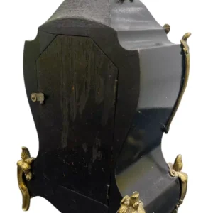 Exquisite Antique French Faux Tortoise shell & Ormolu Boulle Mantle Clock, circa 1890, view 2