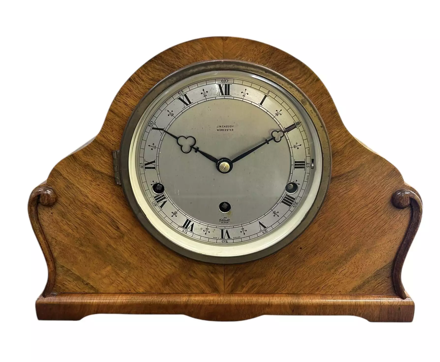 Wonderful Elliot Double Chime Walnut Mantel clock, view 9