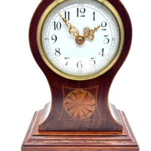 Fine French Ballon Shaped Mantel Clock, Inlaid Decoration Timepiece C1900