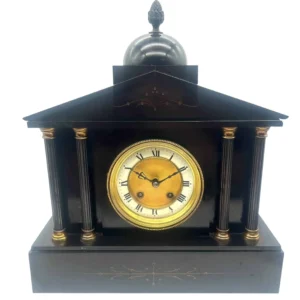 Wonderful German HAC Victorian Slate Mantle Clock - C1900
