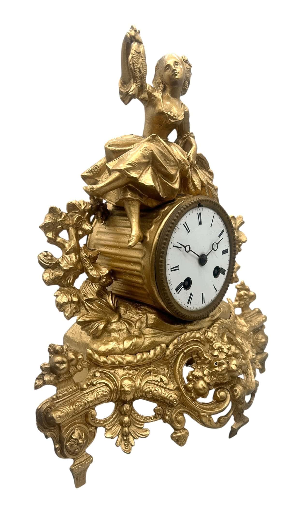 Gilt Spelter Mantel Clock