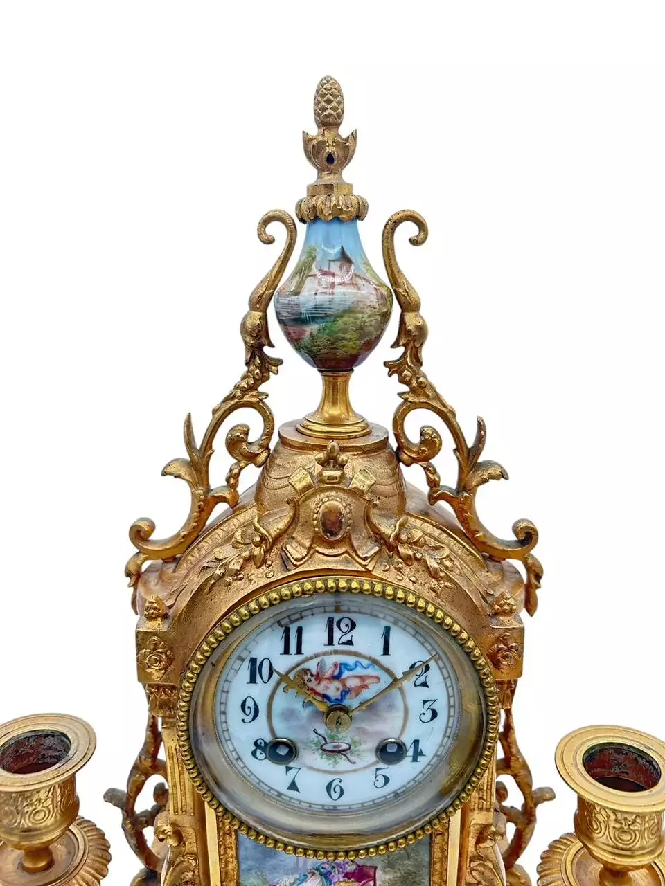 Stunning antique French 3-piece Mantel clock & candelabra set, ca1890, view 7