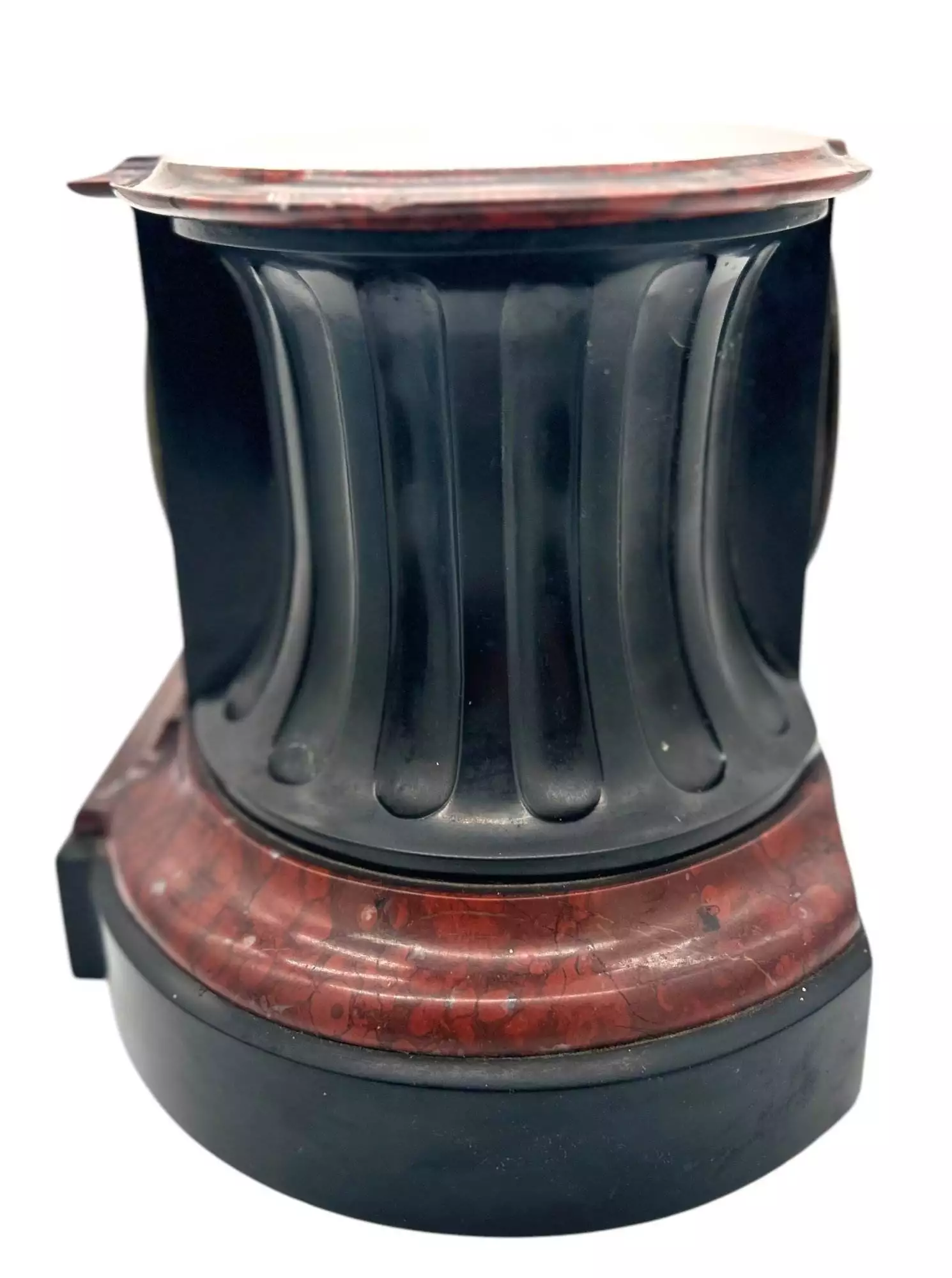 Stunning Rouge Marble & Slate 8 day Mantel clock, Ca 1870, view 7