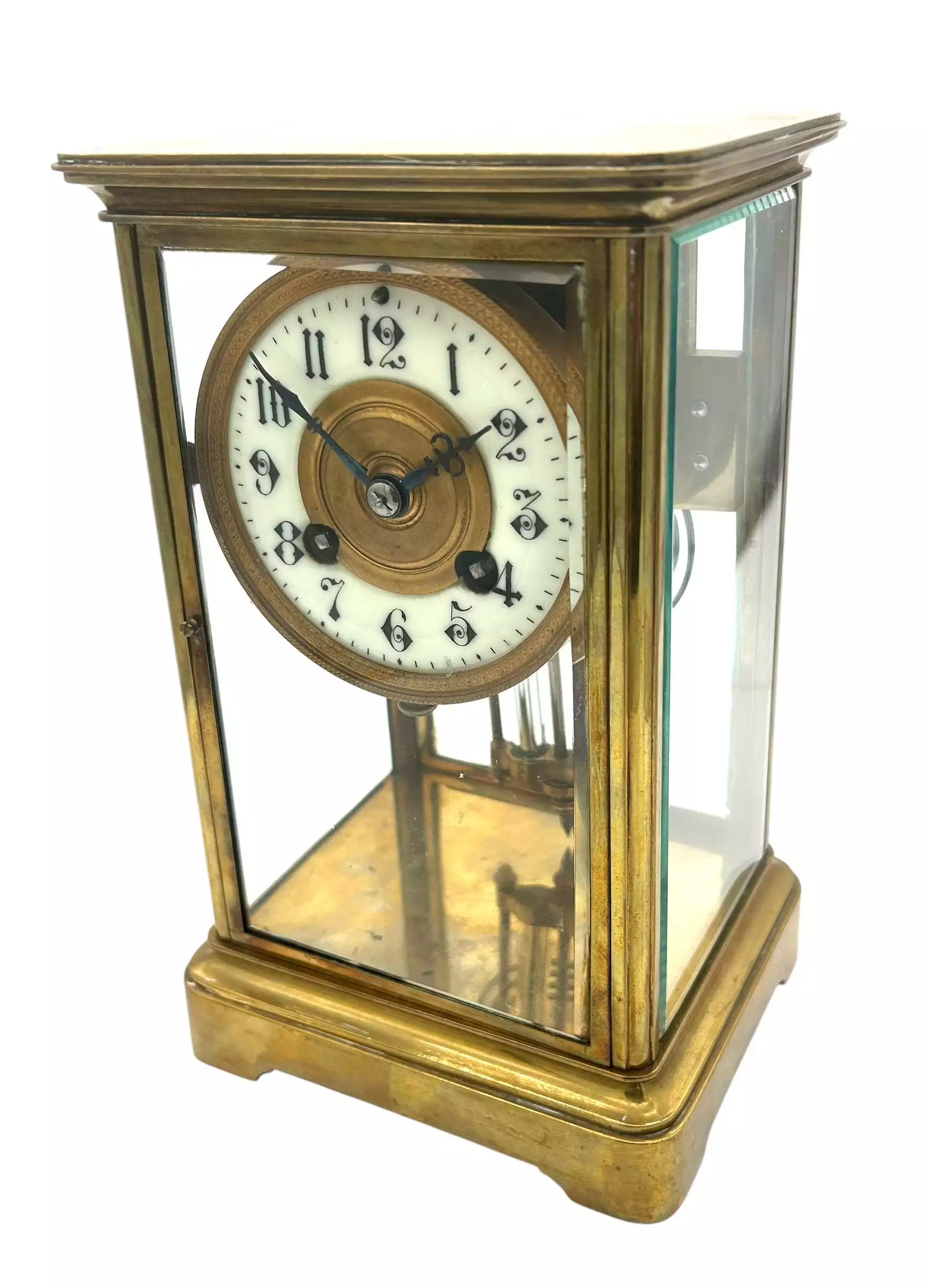Wonderful French Regulator 4 glass Mantel clock, ca1900, view 8