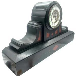 Impressive Domed Top Slate Clock 8-Day Striking Marble Mantel Clock, C1900, view 2