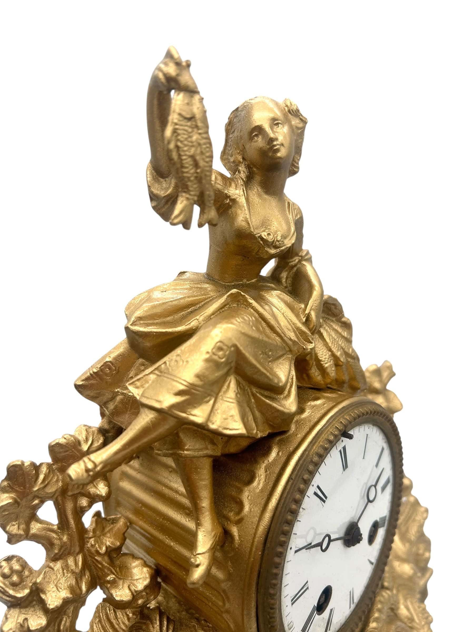 Gilt Spelter Mantel Clock