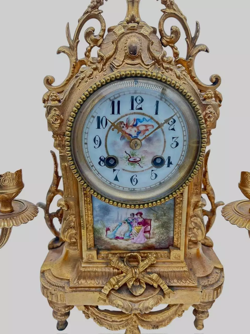 Stunning antique French 3-piece Mantel clock & candelabra set, ca1890, view 8