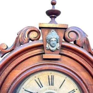 Fantastic American Drop Dial Mahogany case Wall clock, ca1890, view 2
