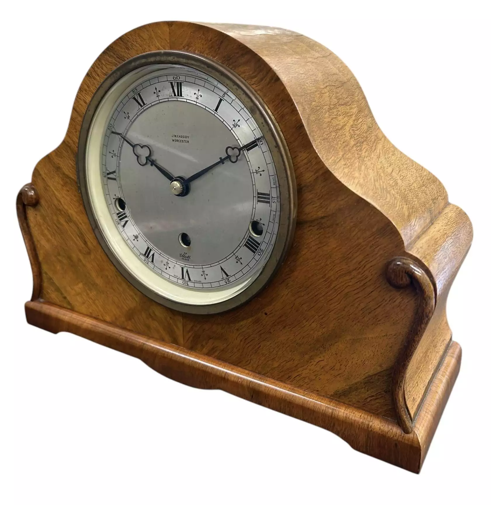 Wonderful Elliot Double Chime Walnut Mantel clock, view 10