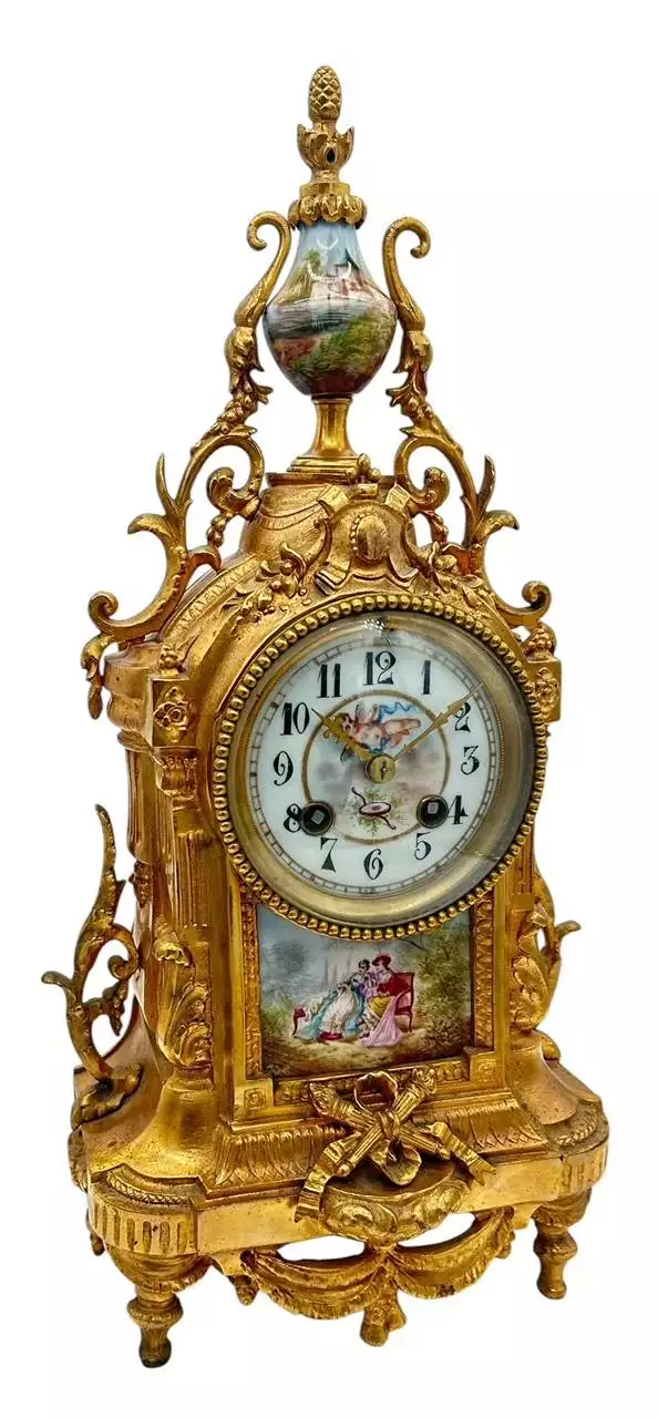 Stunning antique French 3-piece Mantel clock & candelabra set, ca1890, view 9