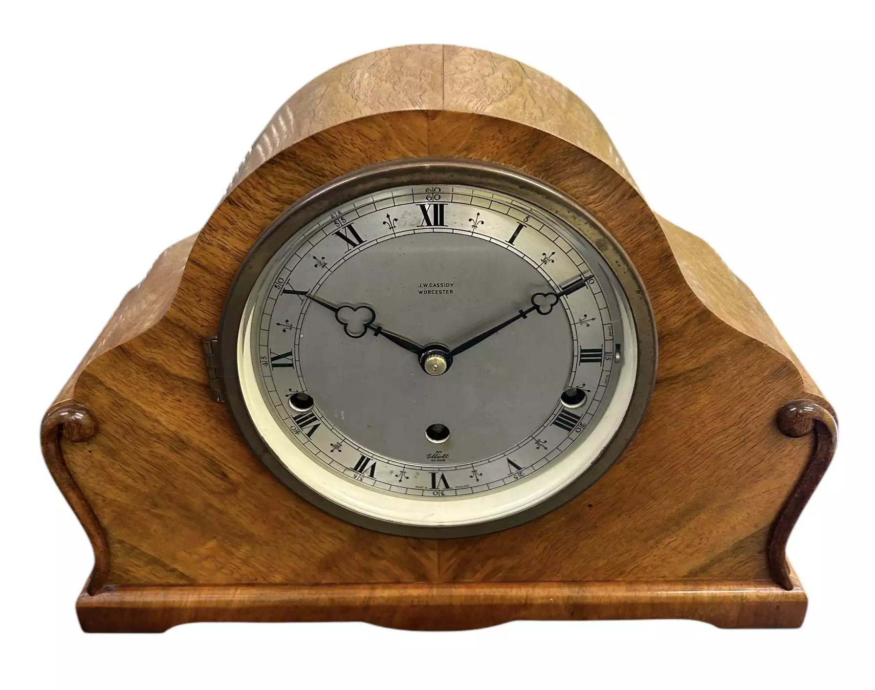 Wonderful Elliot Double Chime Walnut Mantel clock, view 8