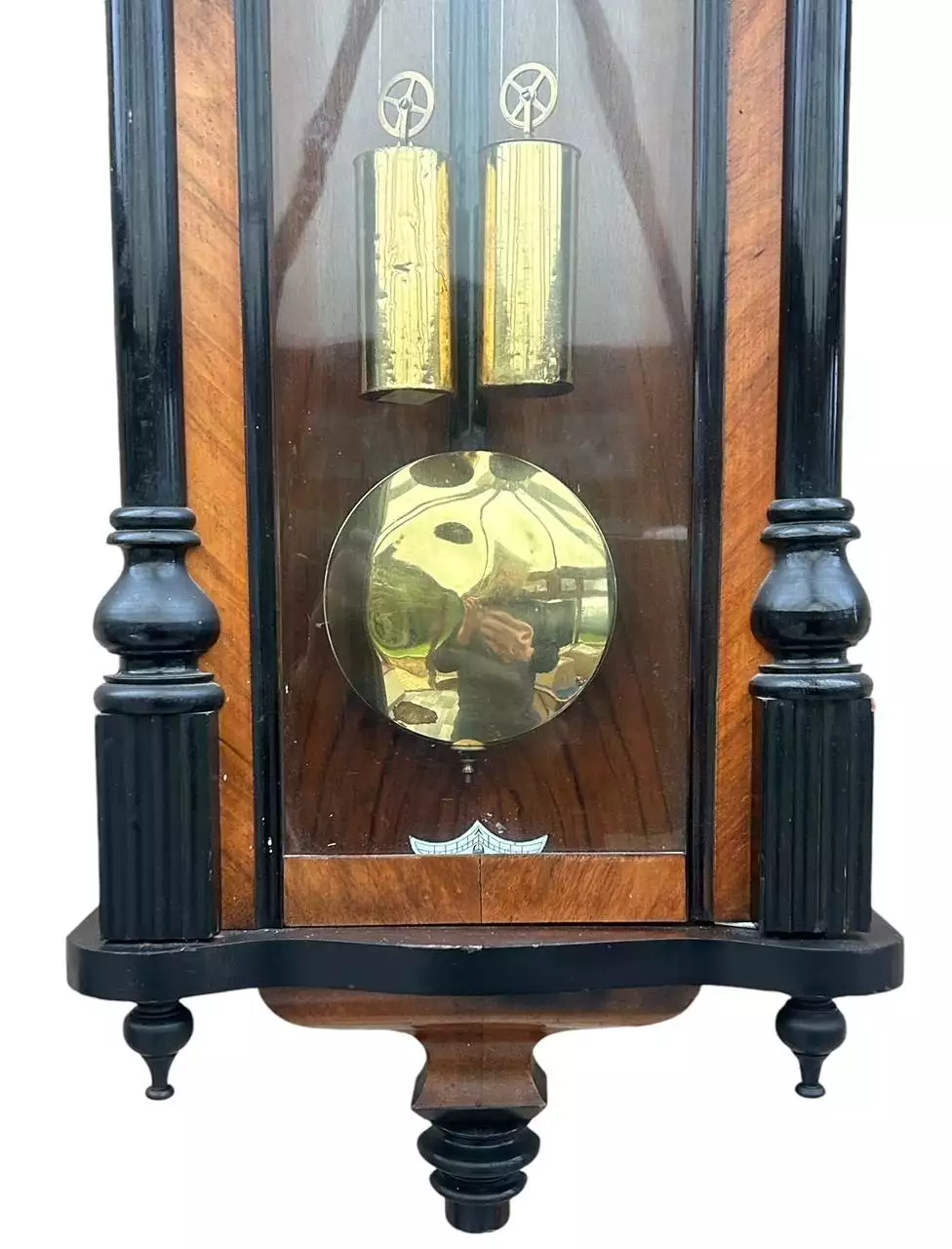 Fabulous Antique Victorian Twin Weight Vienna Regulator Walnut & Ebonized case, view 9