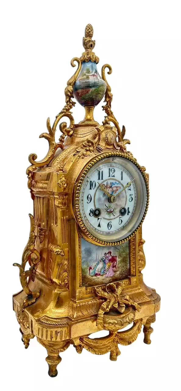 Stunning antique French 3-piece Mantel clock & candelabra set, ca1890, view 10