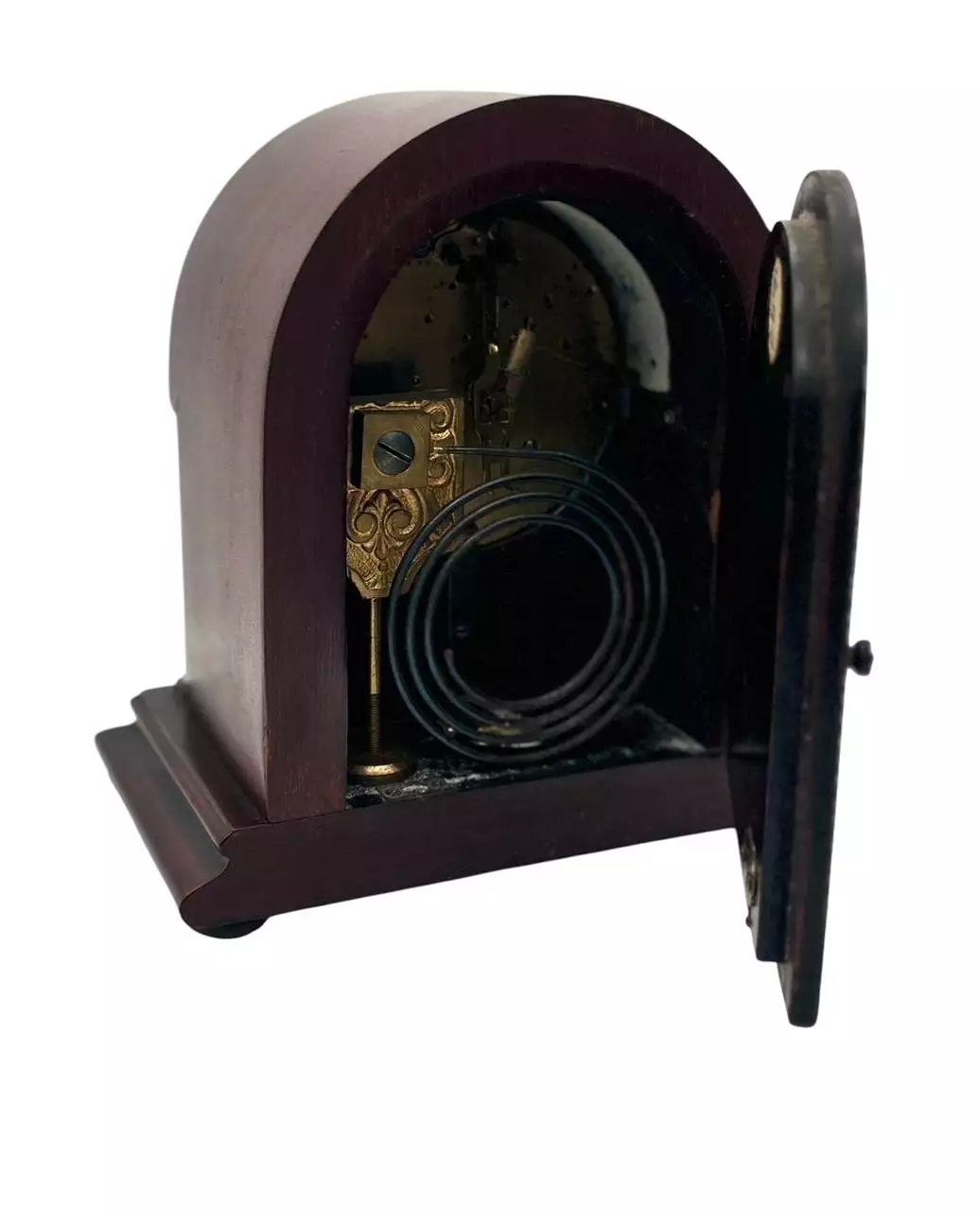 Lovely Edwardian 8 day Arched Top Mantel clock, ca 1905, view 7