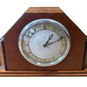 Stylish Art Deco Mantel Clock, 8 Day Clock, ca1940
