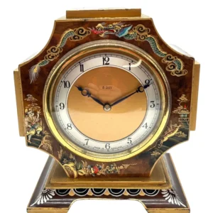 Interesting Chinoiserie Mantel Clock, Gilt Gold Decoration 8-day Clock
