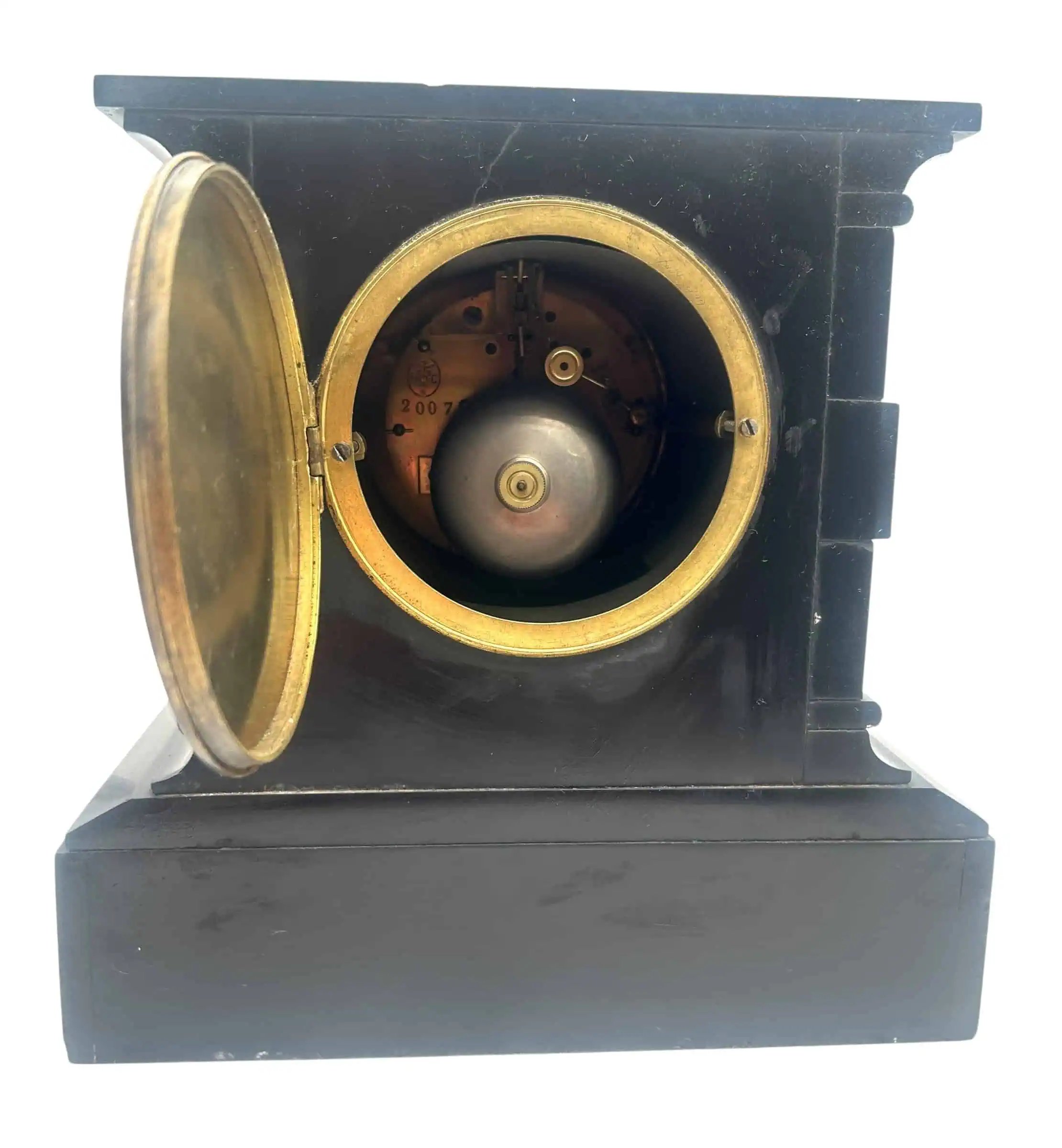 Wonderful French Victorian Slate & Marble Mantle Clock - ca1900 (Copy), view 5