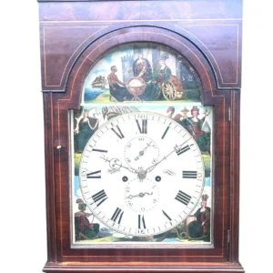 Rare 8-Day Scottish Mahogany Longcase Clock | Square Painted Dial with Calendar
