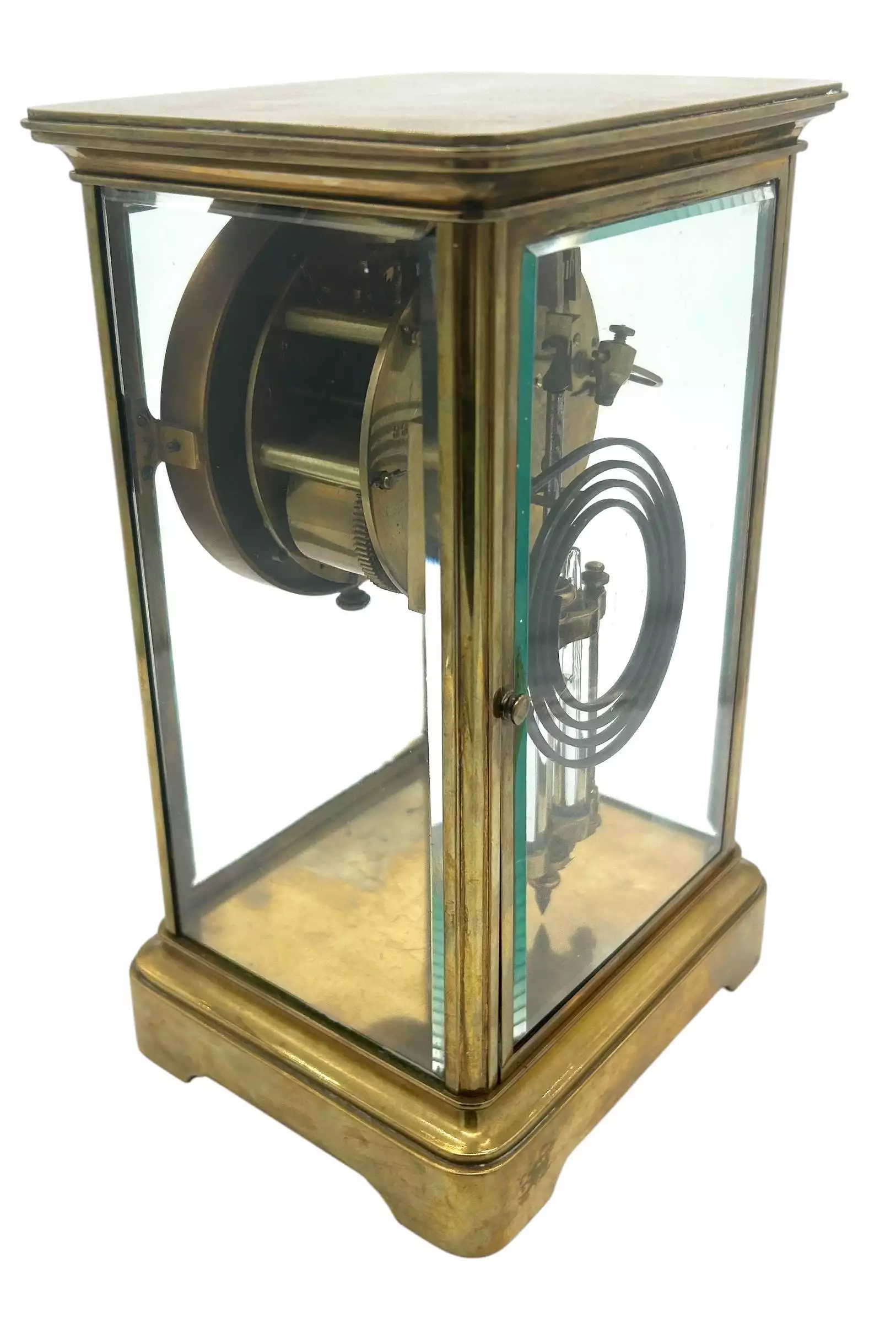 Wonderful French Regulator 4 glass Mantel clock, ca1900, view 10