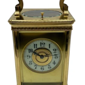 Victorian Mantel Clock Masked Dial, French 8-Day Carriage Clock with Repeat Feature
