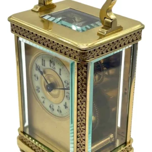 Fine Antique French Carriage Clock, Fretwork Decoration 8, Day Timepiece C1900, view 2