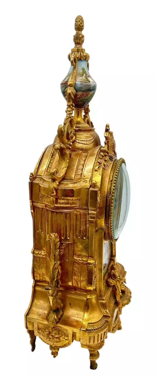 Stunning antique French 3-piece Mantel clock & candelabra set, ca1890, view 12