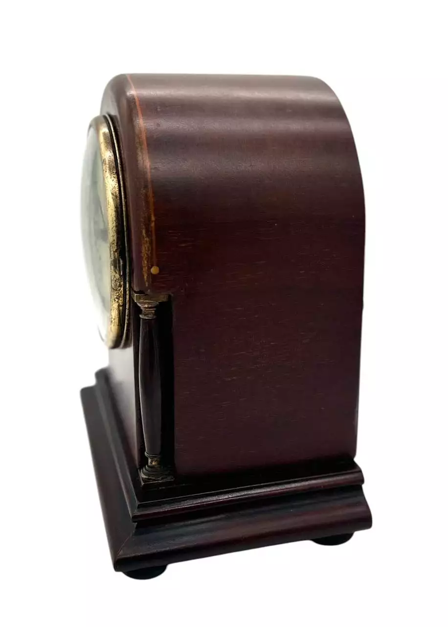 Lovely Edwardian 8 day Arched Top Mantel clock, ca 1905, view 9