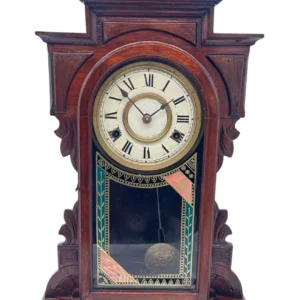Antique Edwardian Hat Shaped Mahogany Mantel Clock C1900