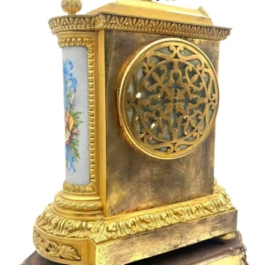 Cherub French Victorian Sevres Ormolu 8-day mantel Clock, CA 1870, view 2