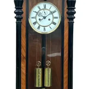 Fabulous Antique Victorian Twin Weight Vienna Regulator Walnut & Ebonized case