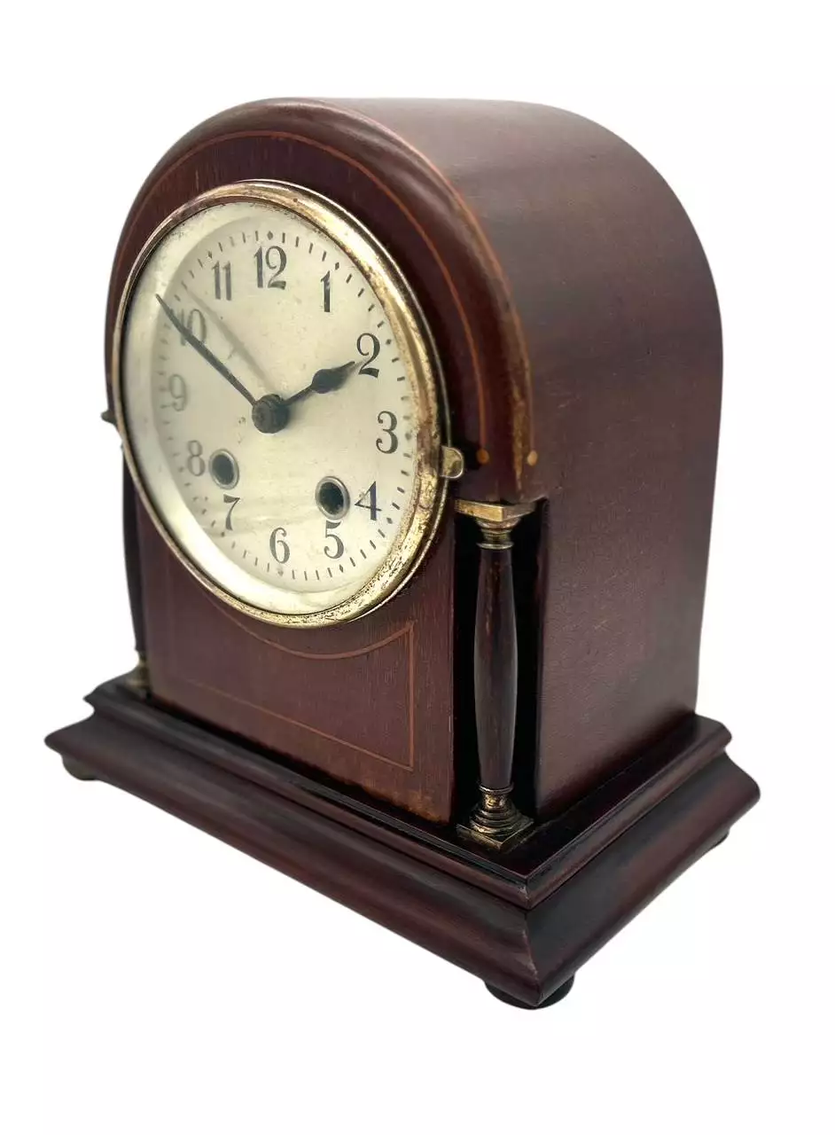 Lovely Edwardian 8 day Arched Top Mantel clock, ca 1905, view 10