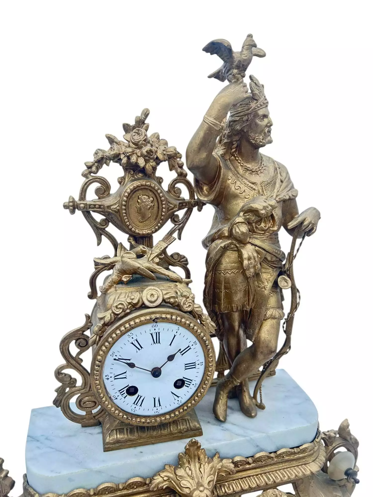 Charming French Gilt Figural Mantel Clock, ca1870, view 11