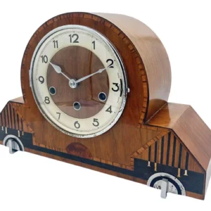 Antique Edwardian Balloon Inlaid Mantel Clock C1905, view 2