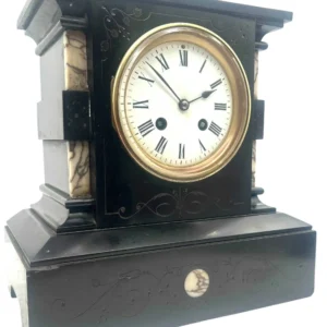 Wonderful French Victorian Slate & Marble Mantle Clock - ca1900 (Copy)