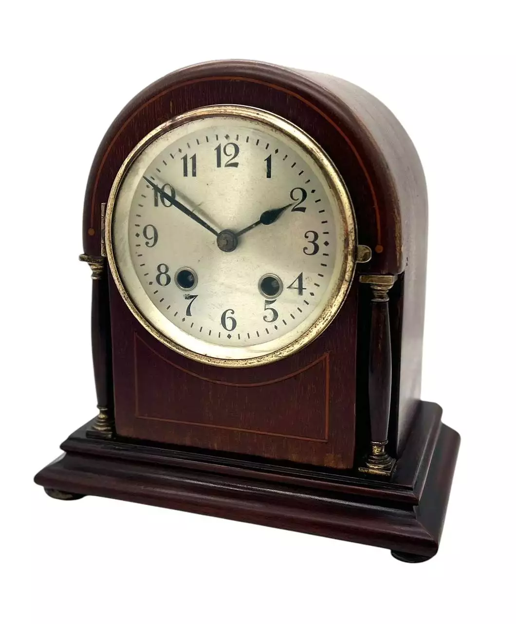 Lovely Edwardian 8 day Arched Top Mantel clock, ca 1905, view 11