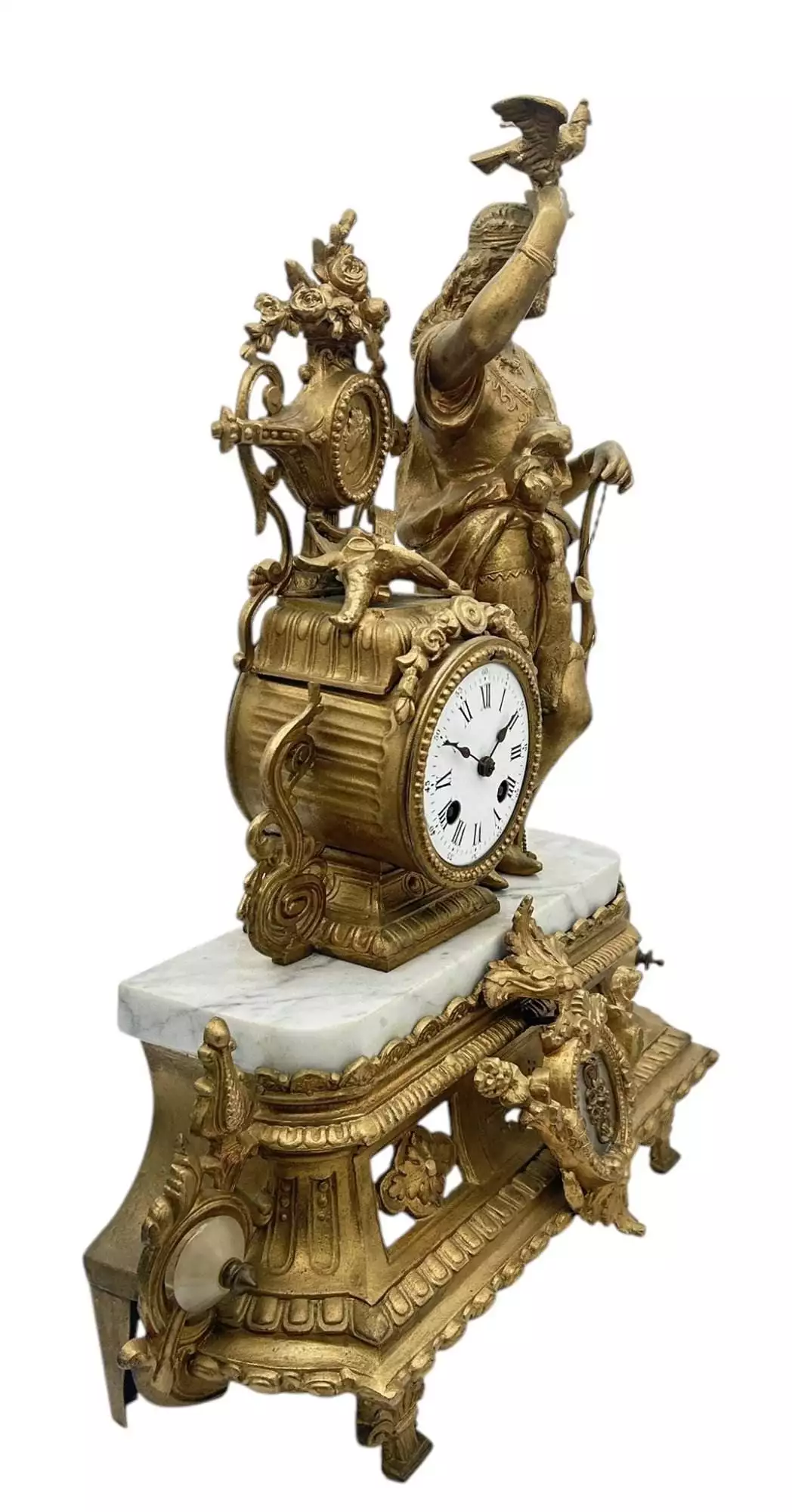 Charming French Gilt Figural Mantel Clock, ca1870, view 13