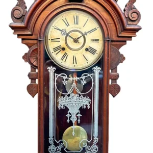 Fantastic American Drop Dial Mahogany case Wall clock, ca1890