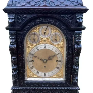 Outstanding Hand Carved oak English 8 bell dual chime Triple fusee bracket clock