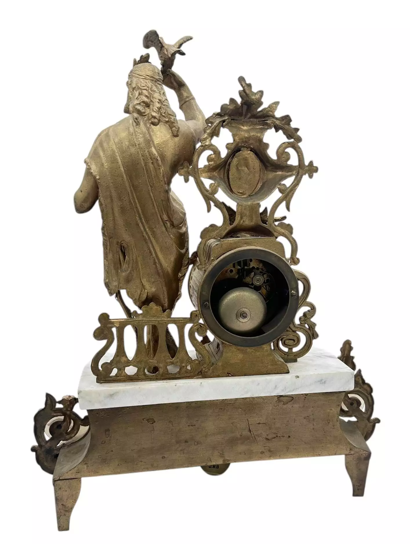 Charming French Gilt Figural Mantel Clock, ca1870, view 8