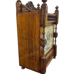 Fabulous Arts & Crafts Mahogany Mantel Clock, ca 1890, view 2