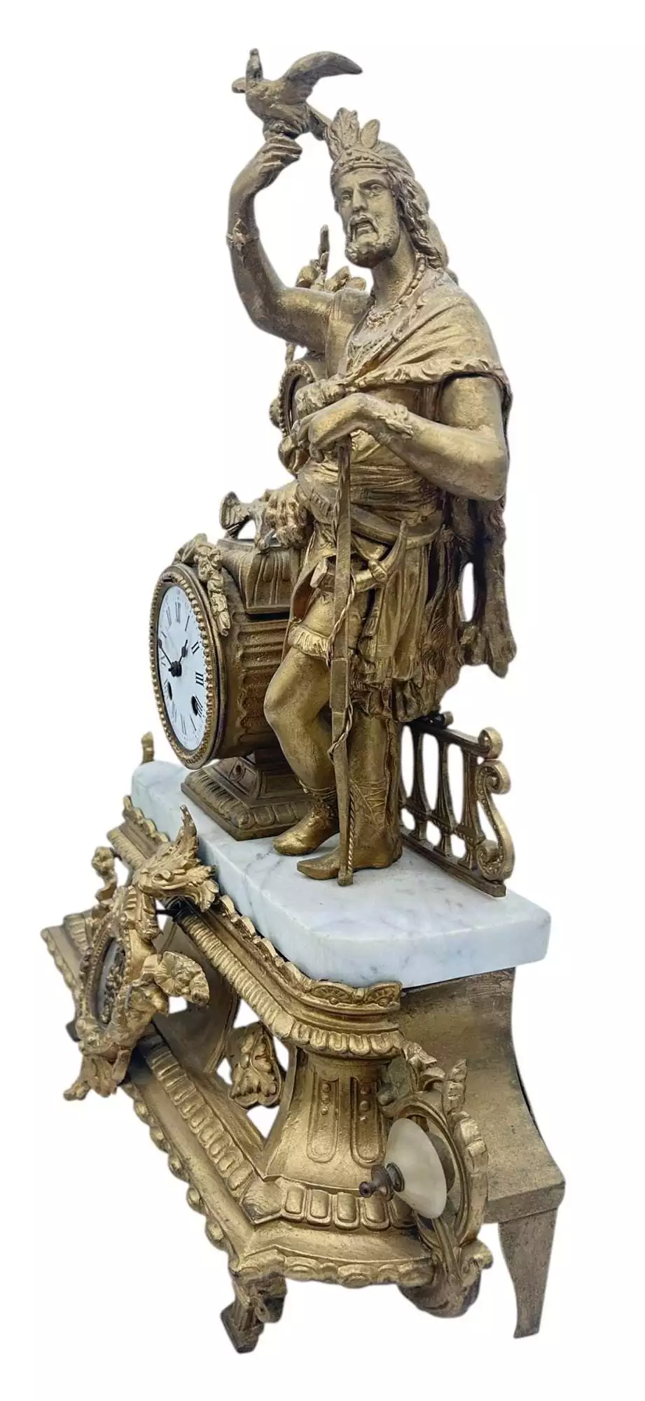 Charming French Gilt Figural Mantel Clock, ca1870, view 7