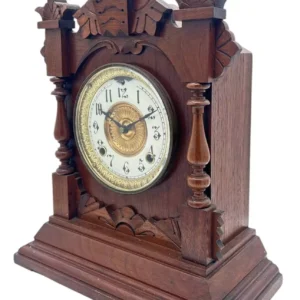 Wonderful American Ansonia Mahogany Case Mantel Clock, ca1890, view 2