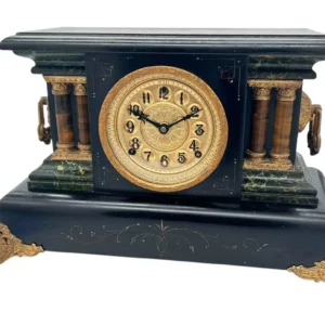 Stunning Antique American Slate Architectural Mantle Clock, ca1895