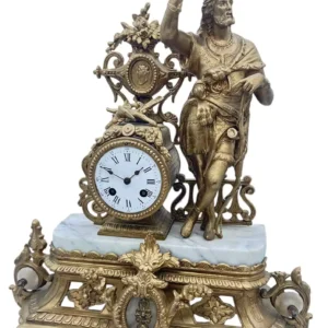 Charming French Gilt Figural Mantel Clock, ca1870, view 2