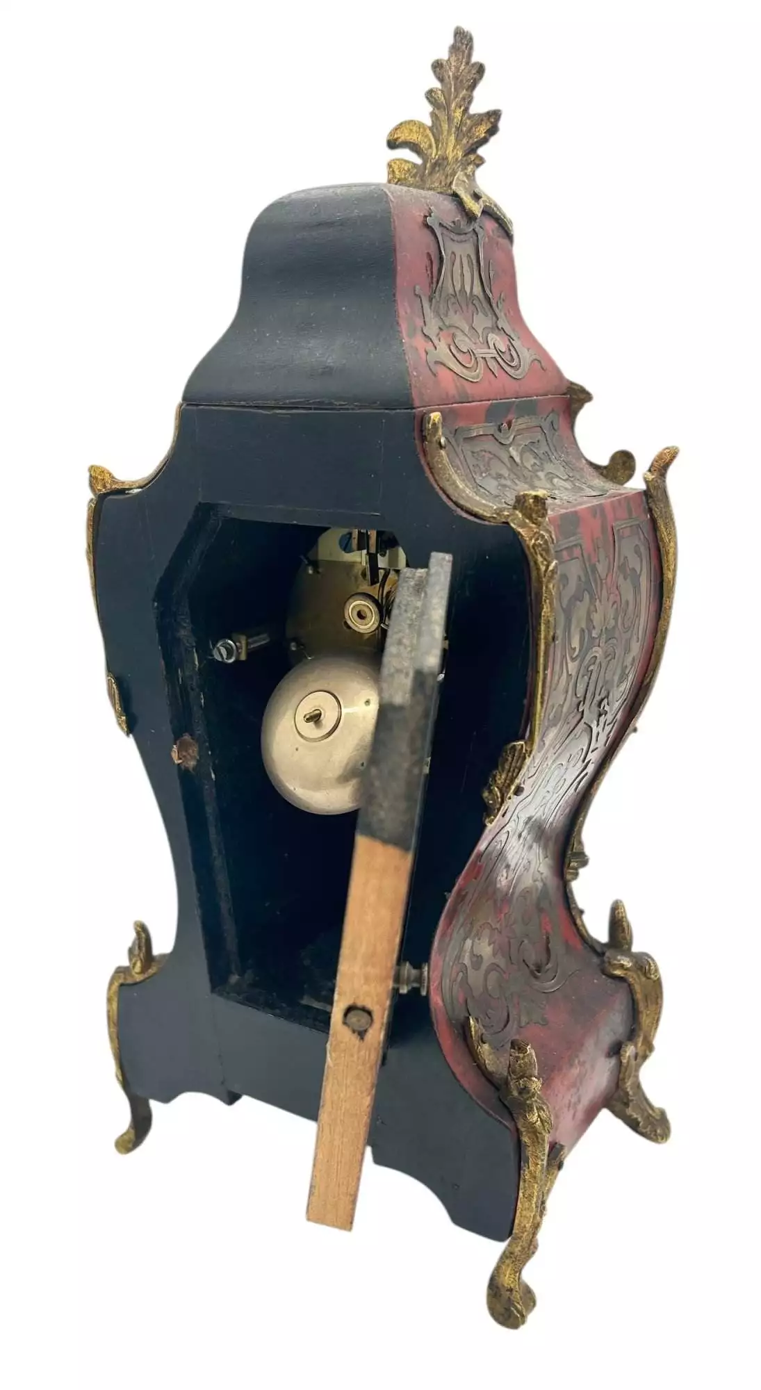 Impressive Antique Edwardian inlaid Art Nouveau Mantel Clock C1905, view 3
