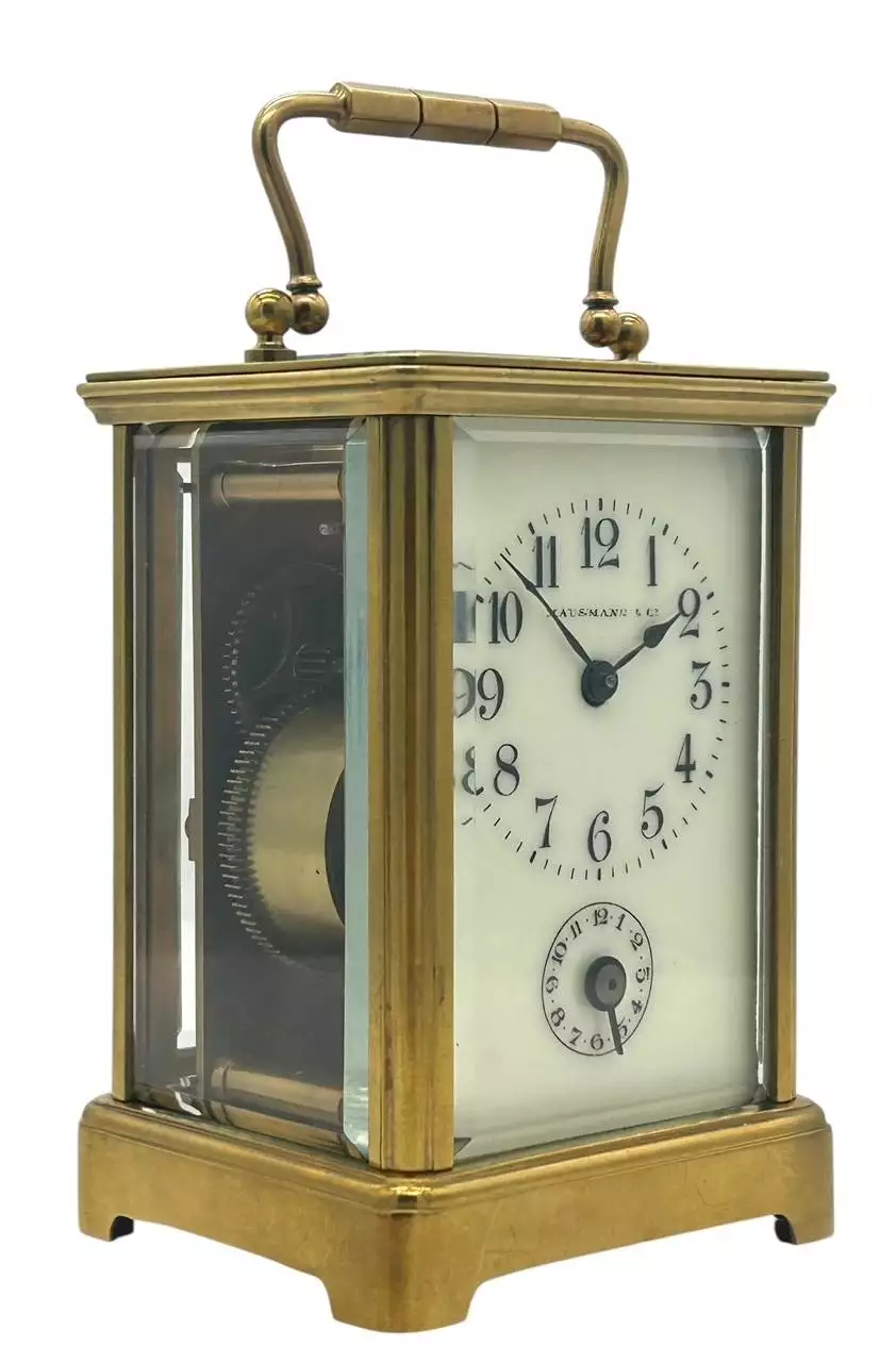 Exquisite Antique French 8 day Carriage clock with Alarm feature, ca 1900, view 2